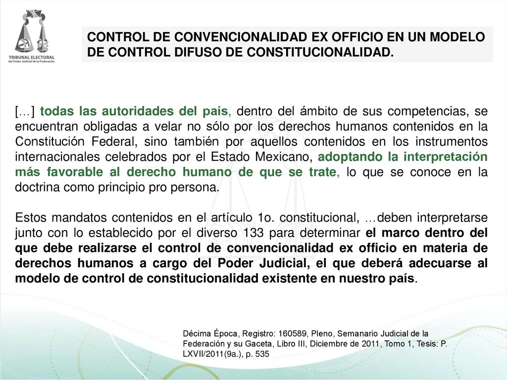 CONTROL DE CONVENCIONALIDAD EX OFFICIO EN UN MODELO DE CONTROL DIFUSO DE CONSTITUCIONALIDAD.