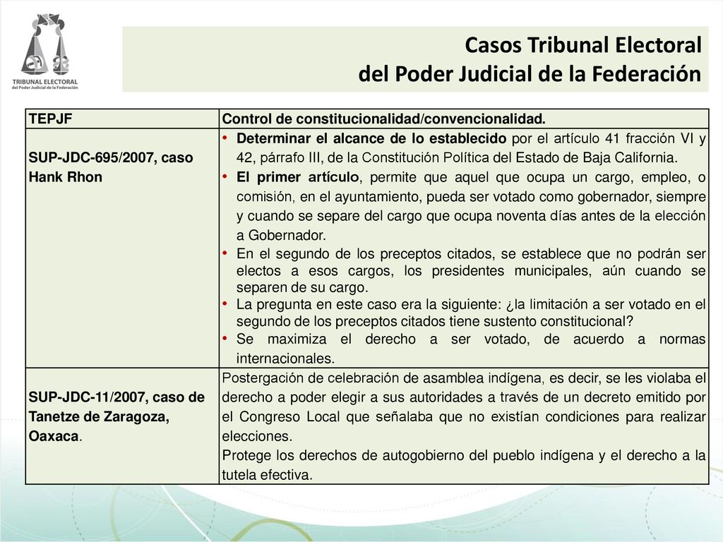 Casos Tribunal Electoral del Poder Judicial de la Federación