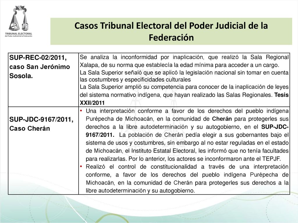 Casos Tribunal Electoral del Poder Judicial de la Federación