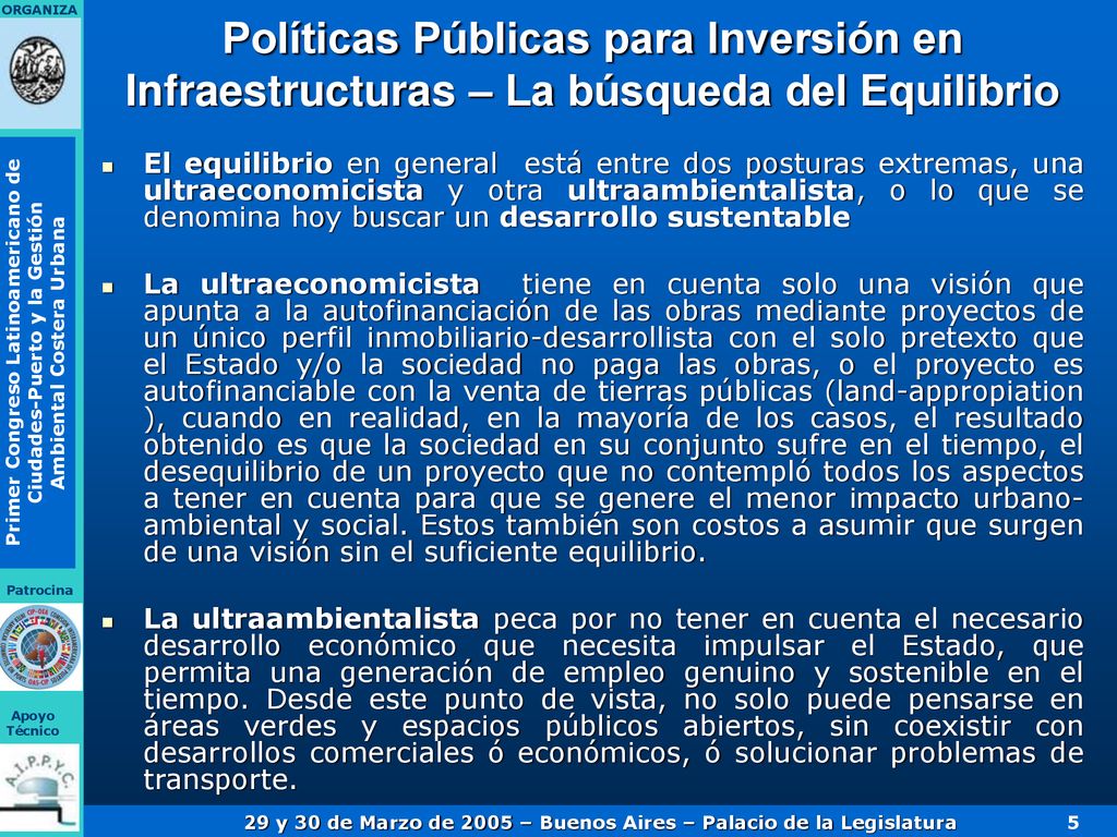 Políticas Públicas para Inversión en Infraestructuras – La búsqueda del Equilibrio