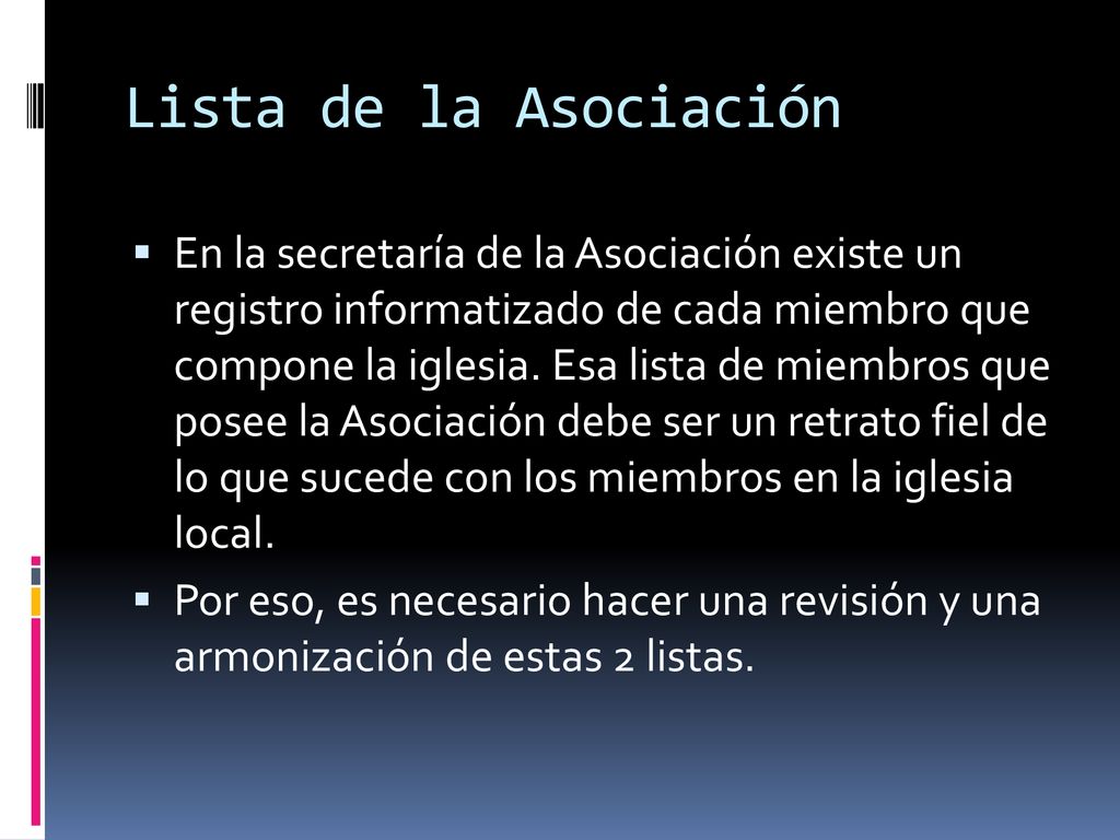 Lista de la Asociación