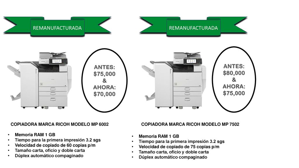 ANTES: $80,000 & AHORA: $75,000 ANTES: $75,000 & AHORA: $70,000