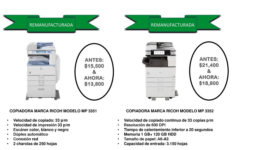 ANTES: $21,400 & AHORA: $18,800 ANTES: $15,500 & AHORA: $13,800