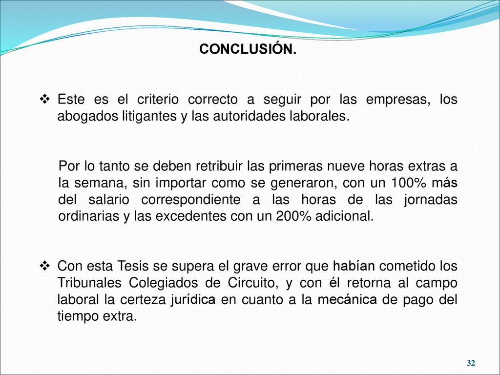 CONCLUSIÓN. Este es el criterio correcto a seguir por las empresas, los abogados litigantes y las autoridades laborales.