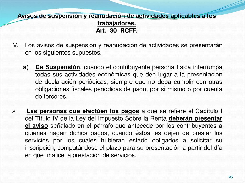 Avisos de suspensión y reanudación de actividades aplicables a los trabajadores.