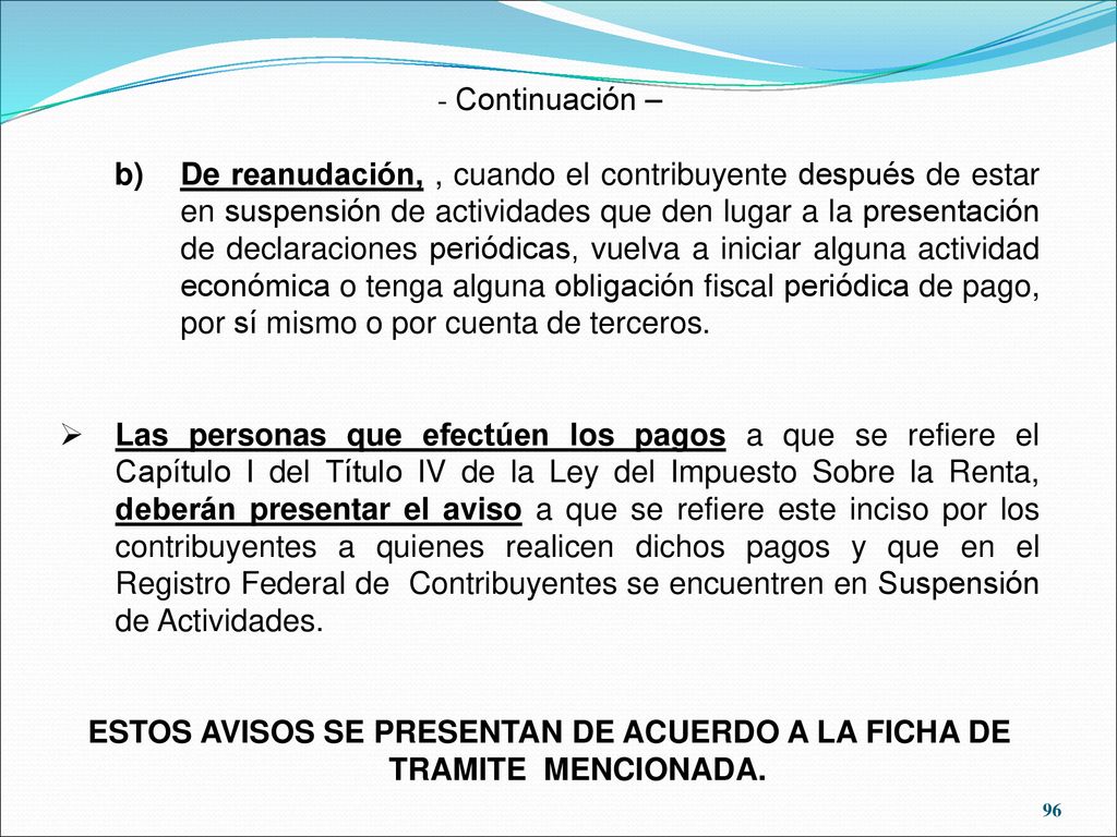 ESTOS AVISOS SE PRESENTAN DE ACUERDO A LA FICHA DE TRAMITE MENCIONADA.