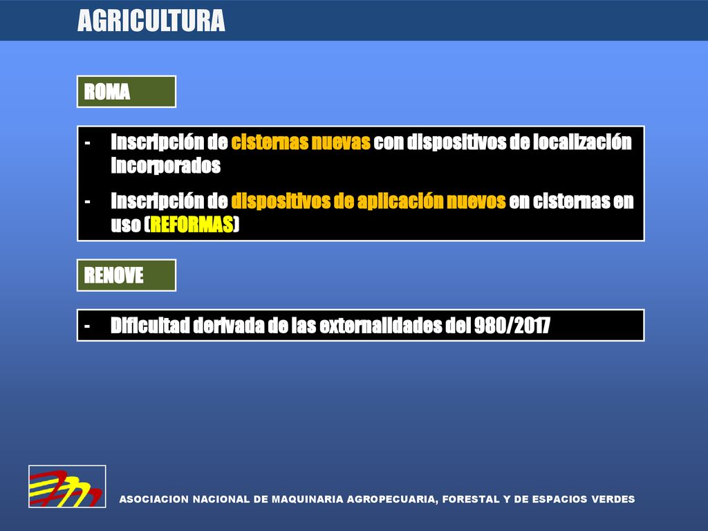 AGRICULTURA ROMA. Inscripción de cisternas nuevas con dispositivos de localización incorporados.
