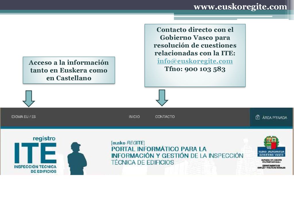 Acceso a la información tanto en Euskera como en Castellano