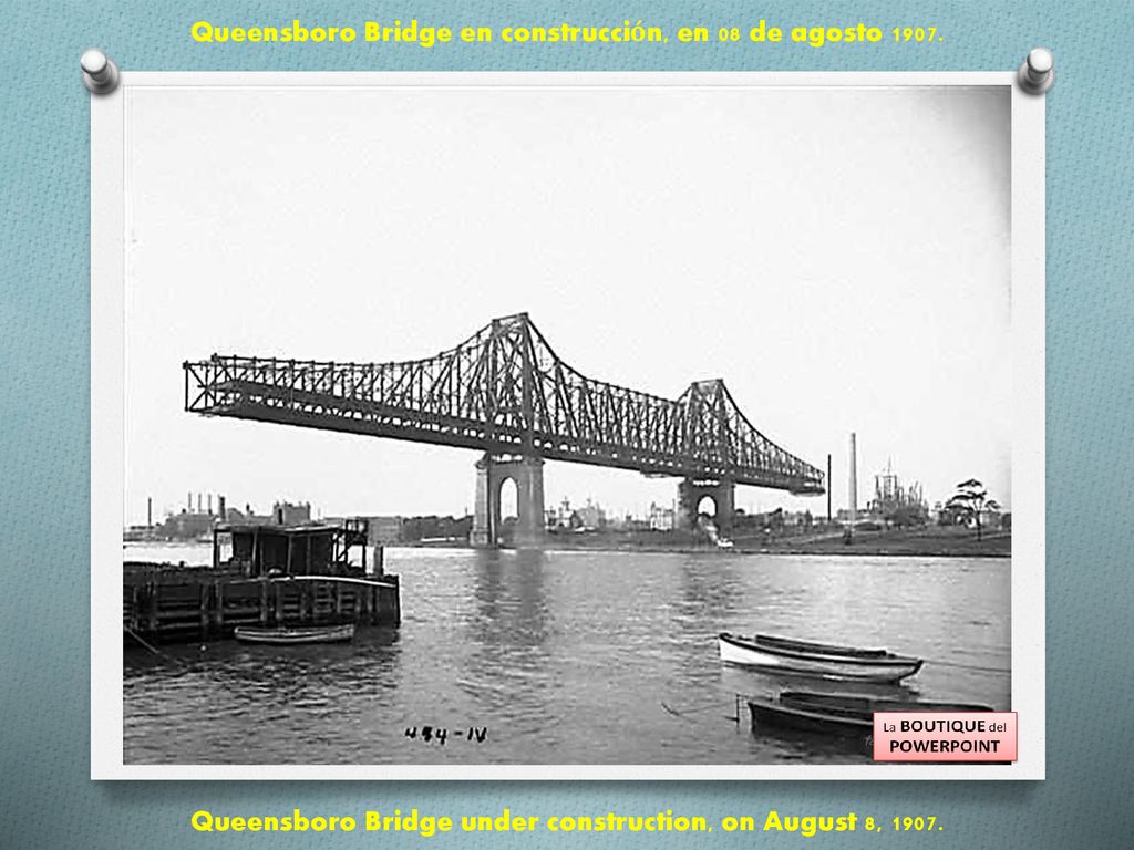 Queensboro Bridge en construcción, en 08 de agosto 1907.