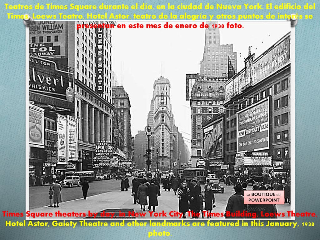 Teatros de Times Square durante el día, en la ciudad de Nueva York
