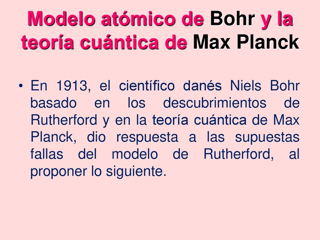 Modelo atómico de Bohr y la teoría cuántica de Max Planck