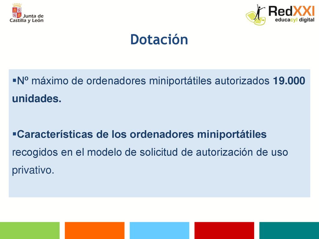 Dotación Nº máximo de ordenadores miniportátiles autorizados unidades.
