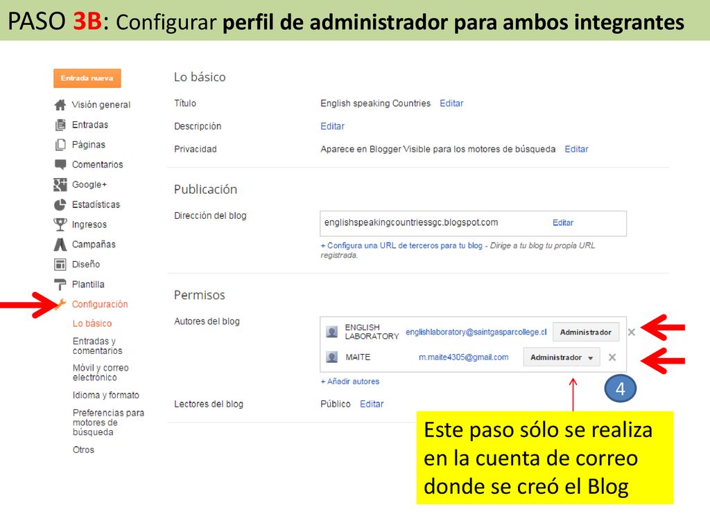 PASO 3B: Configurar perfil de administrador para ambos integrantes