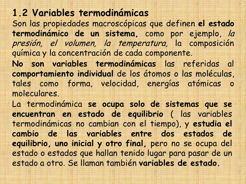 1.2 Variables termodinámicas