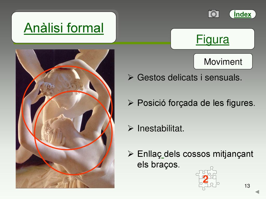 Anàlisi formal Figura 2 Moviment Gestos delicats i sensuals.