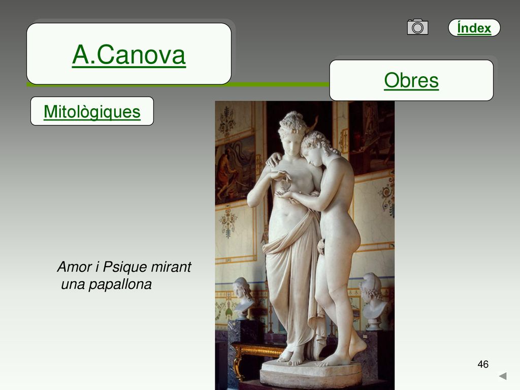A.Canova Obres Mitològiques Amor i Psique mirant una papallona