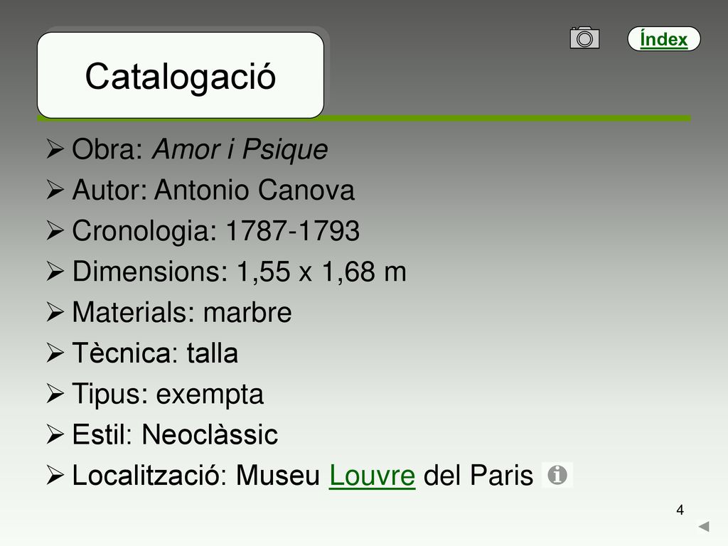 Catalogació Obra: Amor i Psique Autor: Antonio Canova