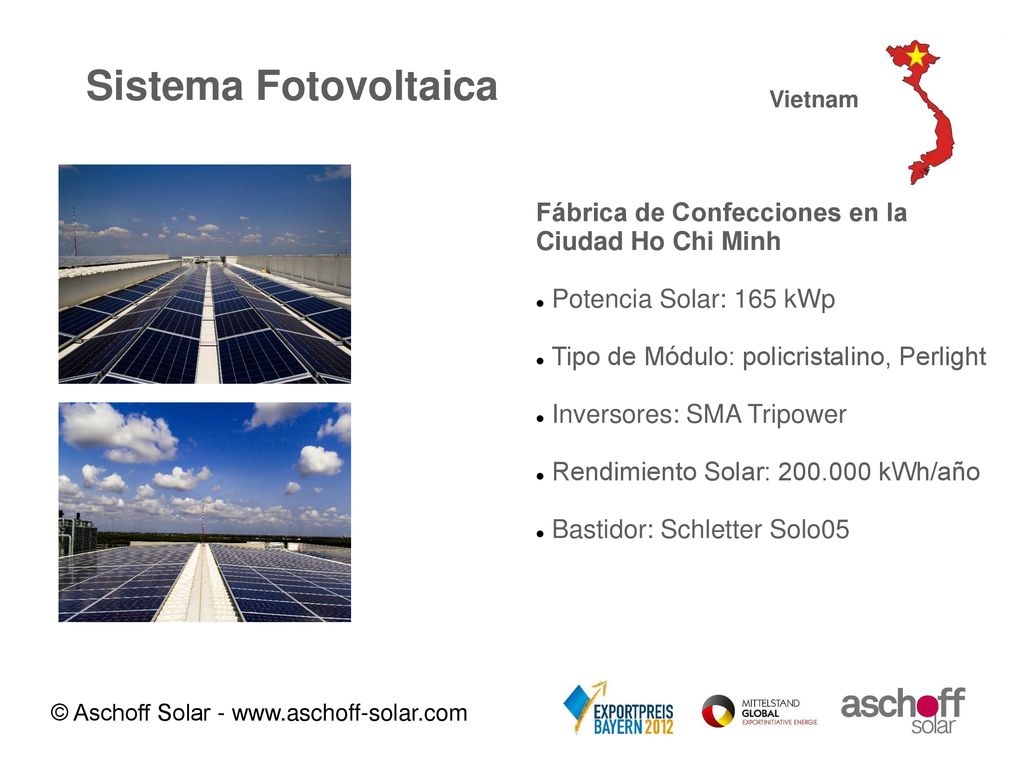Sistema Fotovoltaica Fábrica de Confecciones en la Ciudad Ho Chi Minh