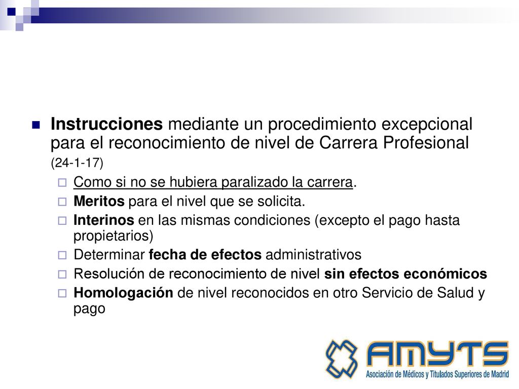 Instrucciones mediante un procedimiento excepcional para el reconocimiento de nivel de Carrera Profesional ( )
