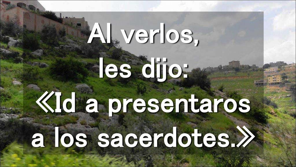 Al verlos, les dijo: «Id a presentaros a los sacerdotes.»