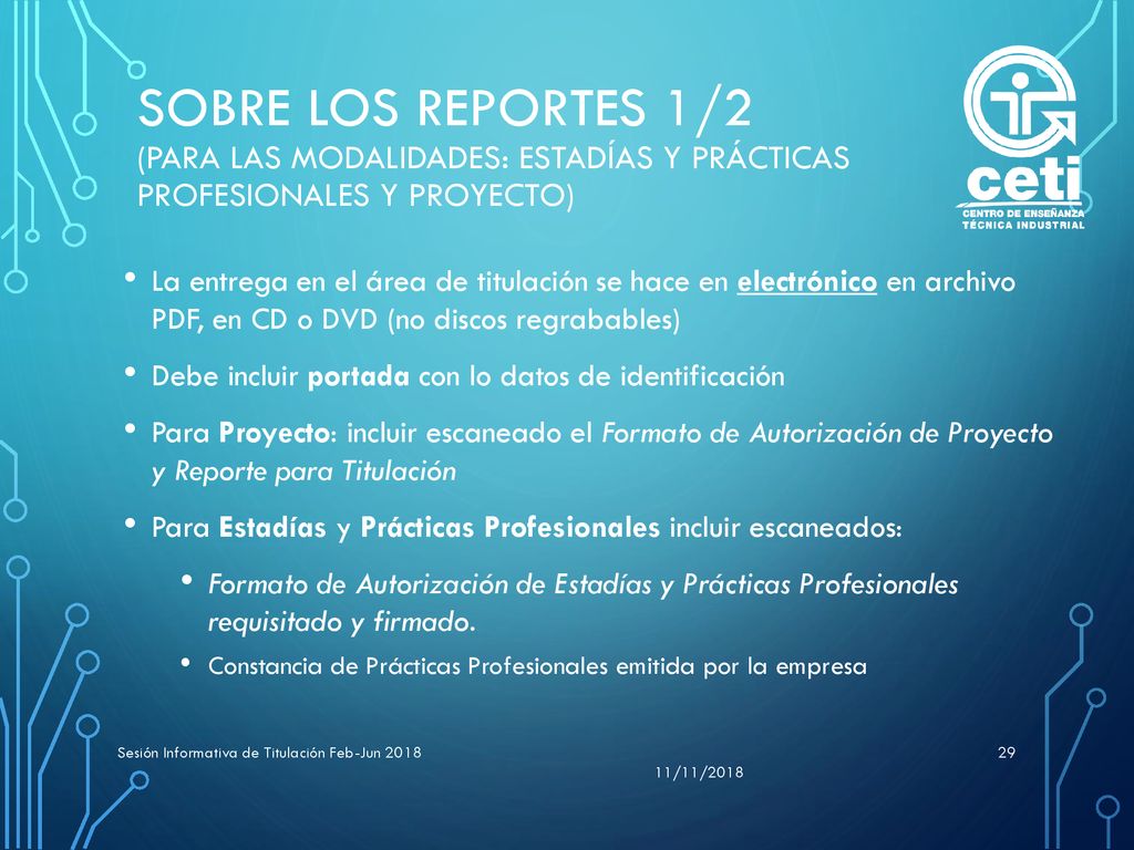 Sobre los Reportes 1/2 (para las modalidades: estadías y prácticas profesionales y Proyecto)