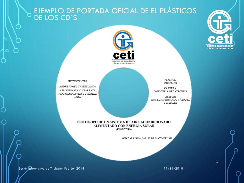 EJEMPLO DE PORTADA OFICIAL DE EL PLÁSTICOS DE LOS CD´S