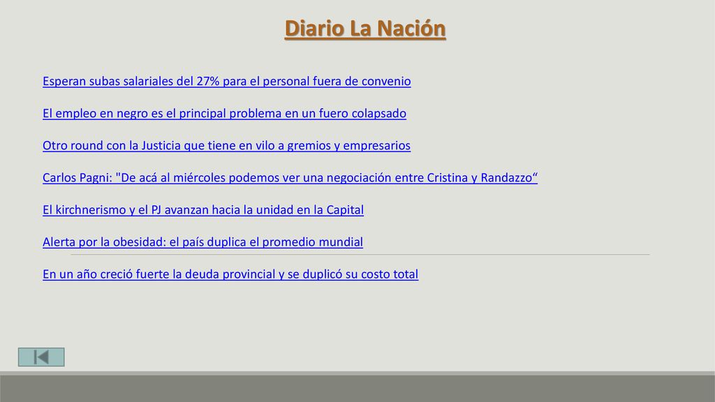 Diario La Nación Esperan subas salariales del 27% para el personal fuera de convenio.