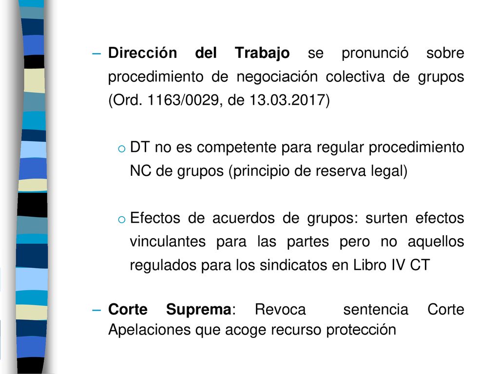 Dirección del Trabajo se pronunció sobre procedimiento de negociación colectiva de grupos (Ord. 1163/0029, de )