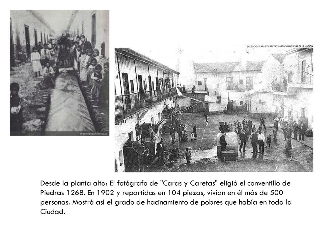 Desde la planta alta: El fotógrafo de Caras y Caretas eligió el conventillo de Piedras 1268.