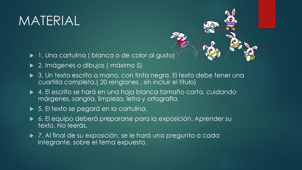 MATERIAL 1. Una cartulina ( blanca o de color al gusto)