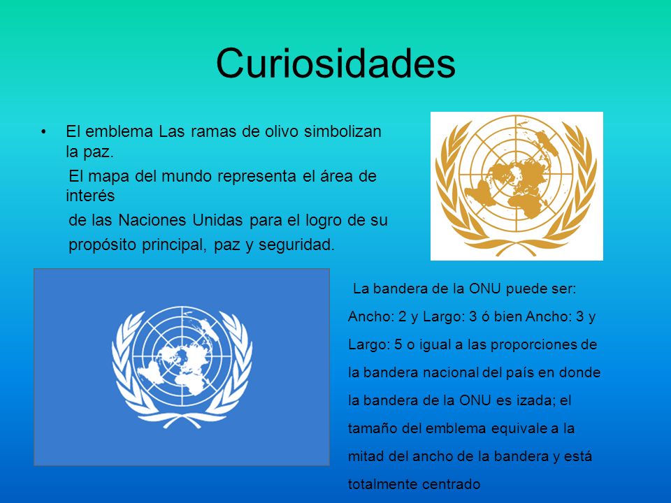 Curiosidades El emblema Las ramas de olivo simbolizan la paz.