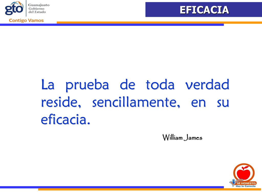La prueba de toda verdad reside, sencillamente, en su eficacia.