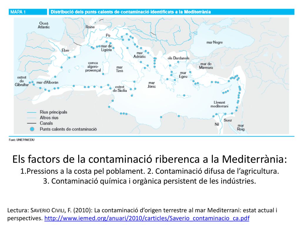 Els factors de la contaminació riberenca a la Mediterrània: