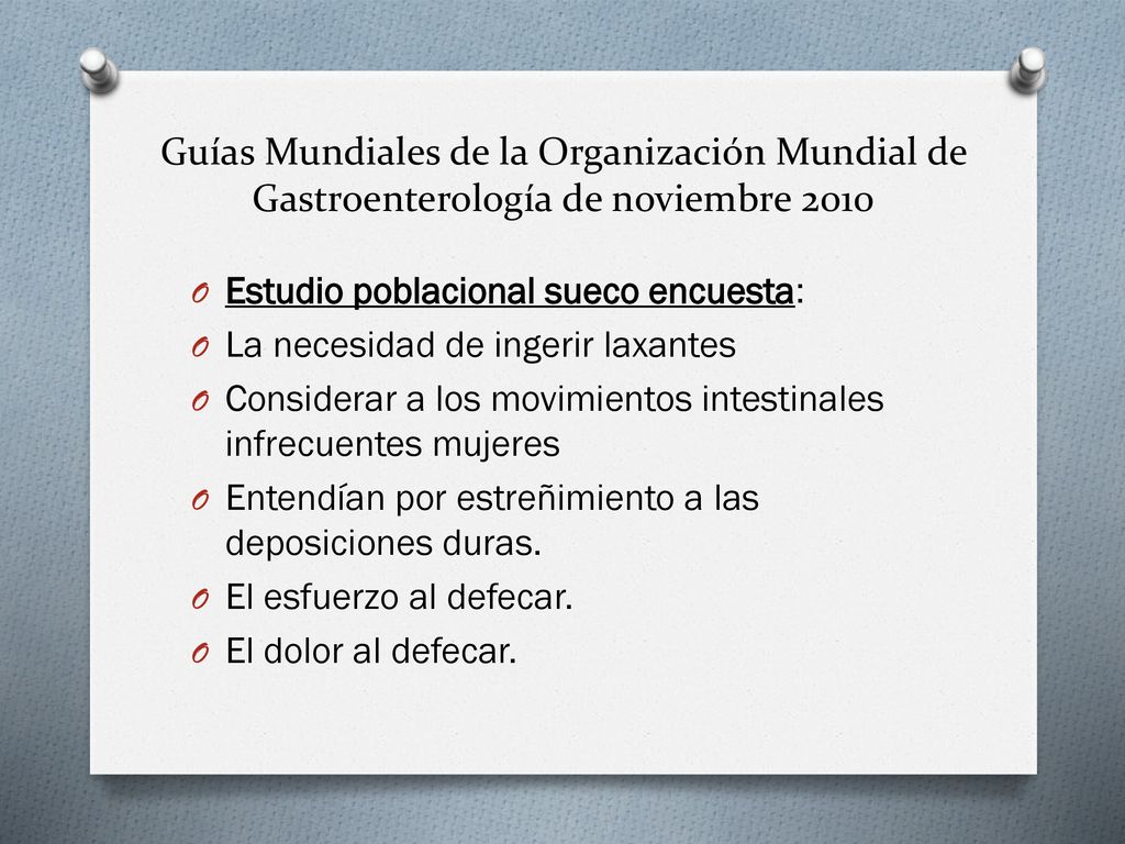 Guías Mundiales de la Organización Mundial de Gastroenterología de noviembre 2010