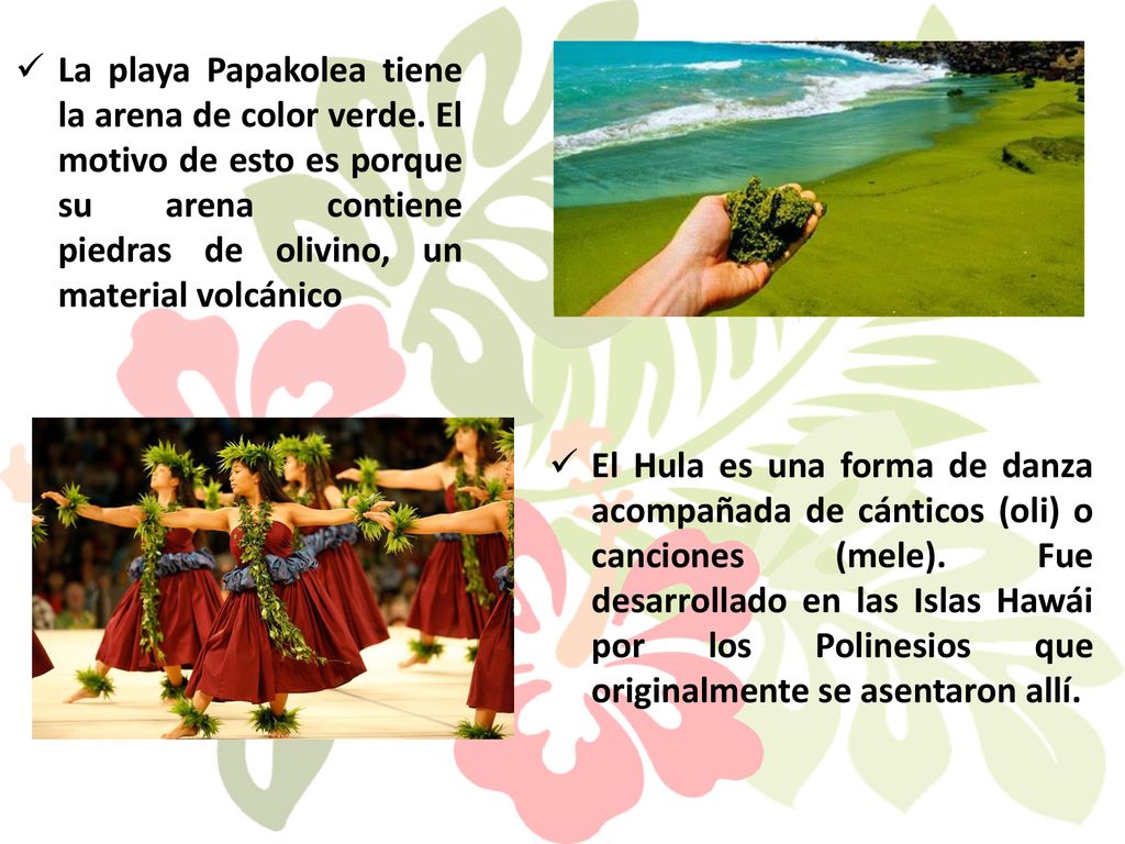La playa Papakolea tiene la arena de color verde