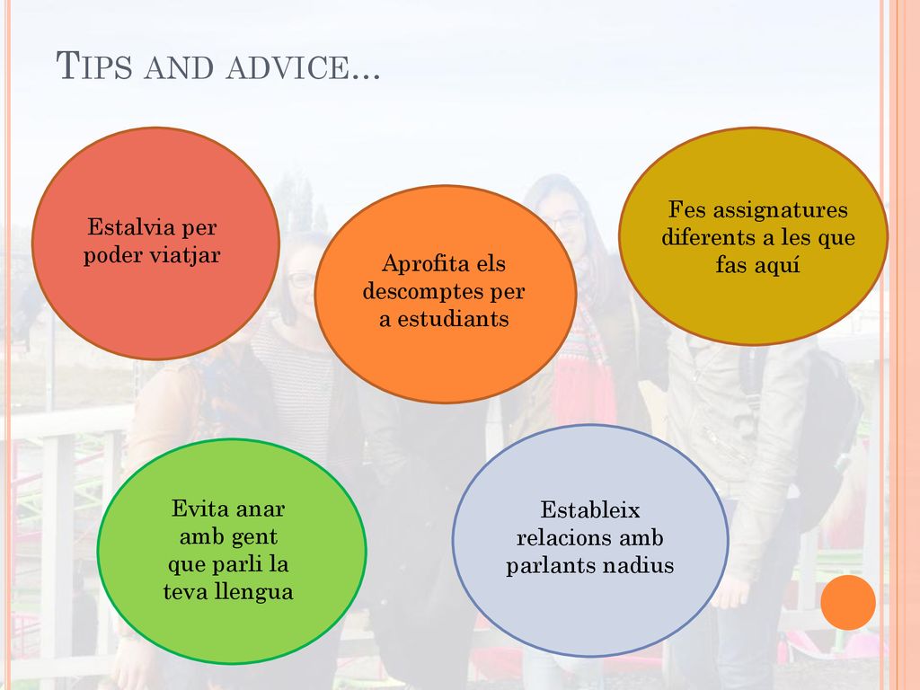 Tips and advice... Fes assignatures diferents a les que fas aquí