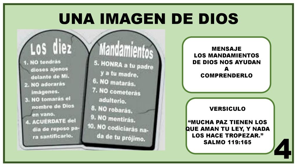 4 UNA IMAGEN DE DIOS MENSAJE LOS MANDAMIENTOS DE DIOS NOS AYUDAN A