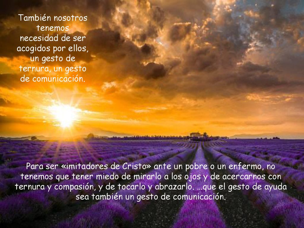 También nosotros tenemos necesidad de ser acogidos por ellos, un gesto de ternura, un gesto de comunicación.