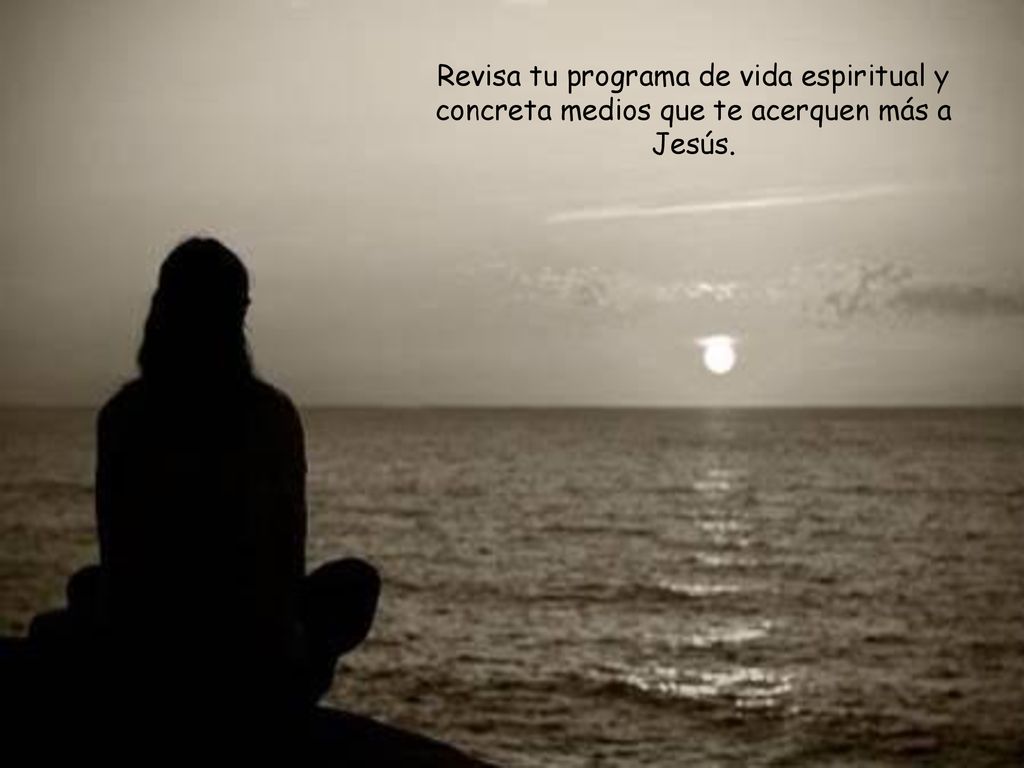 Revisa tu programa de vida espiritual y concreta medios que te acerquen más a Jesús.