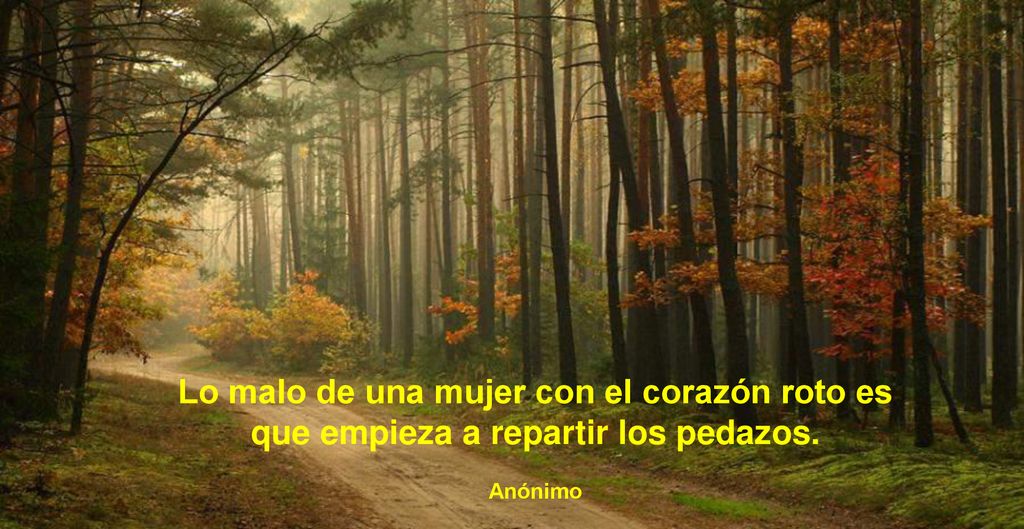 Lo malo de una mujer con el corazón roto es que empieza a repartir los pedazos.