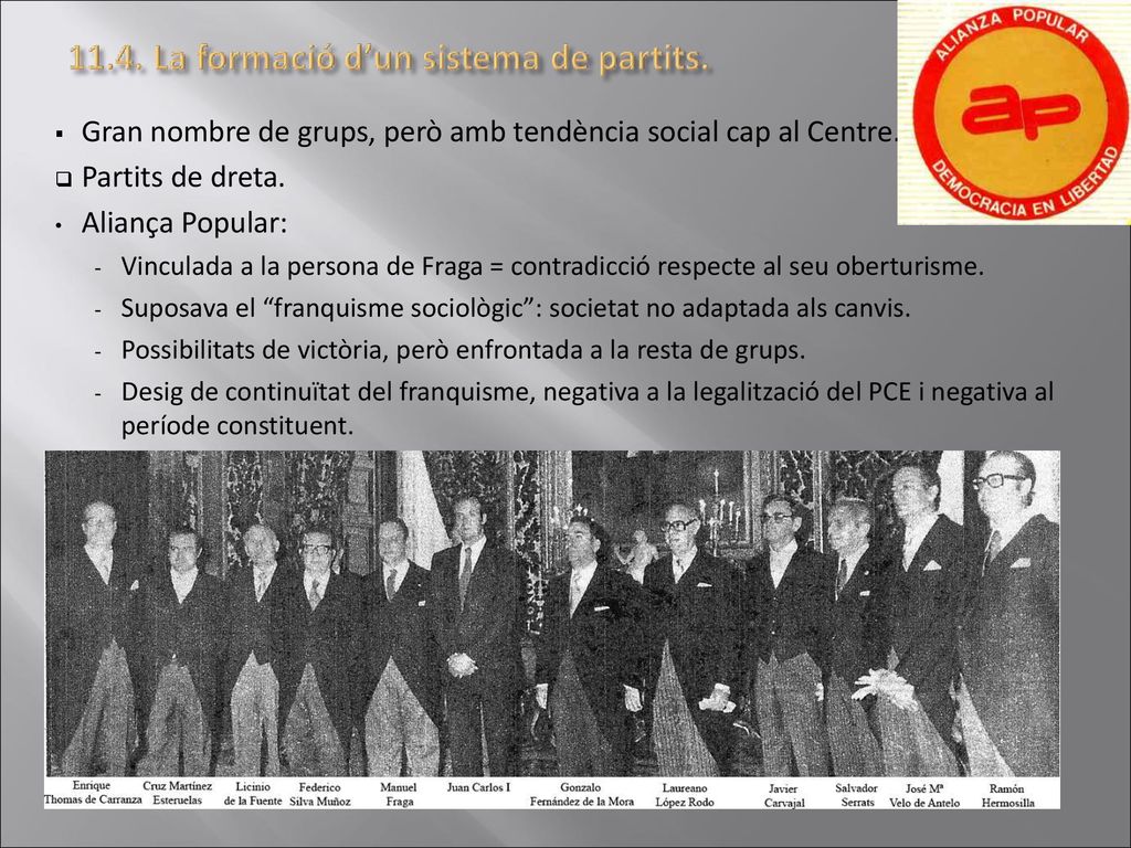 Gran nombre de grups, però amb tendència social cap al Centre.