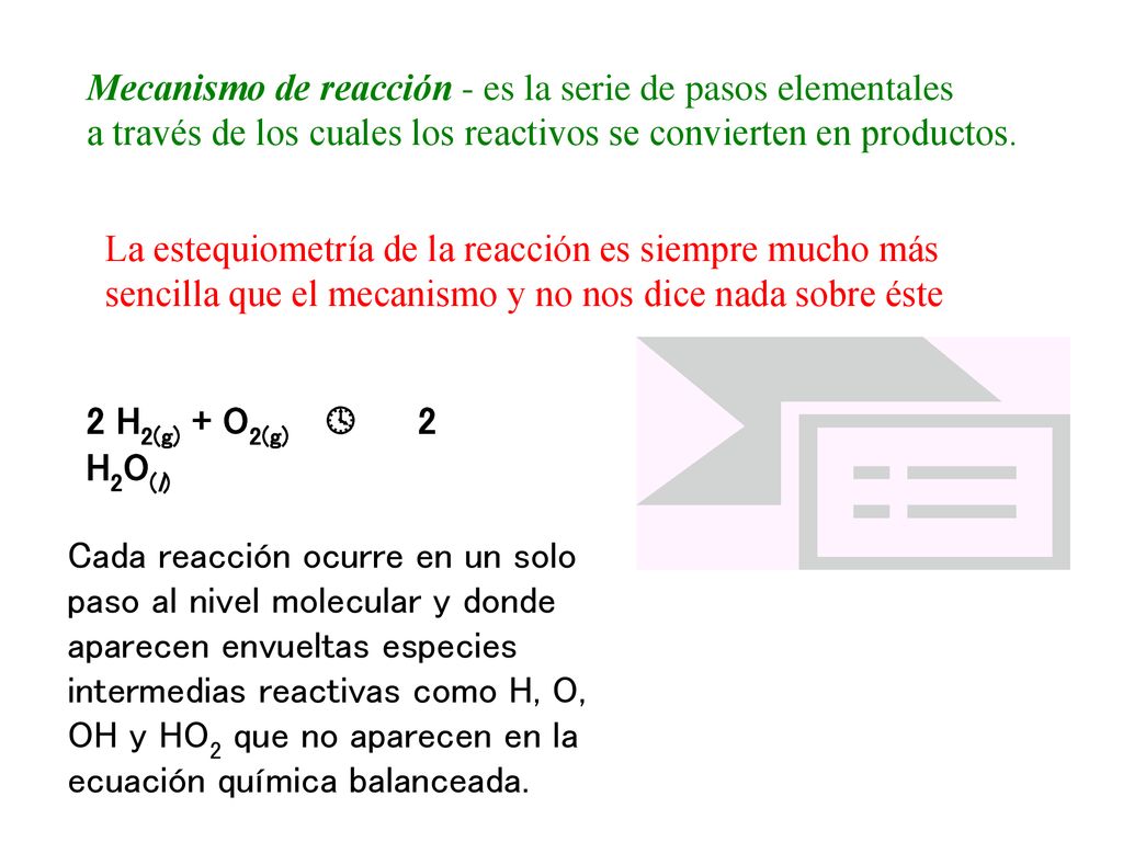 Mecanismo de reacción - es la serie de pasos elementales