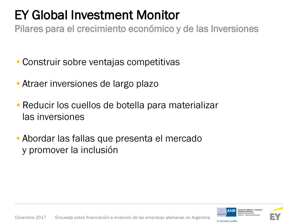 EY Global Investment Monitor Pilares para el crecimiento económico y de las Inversiones