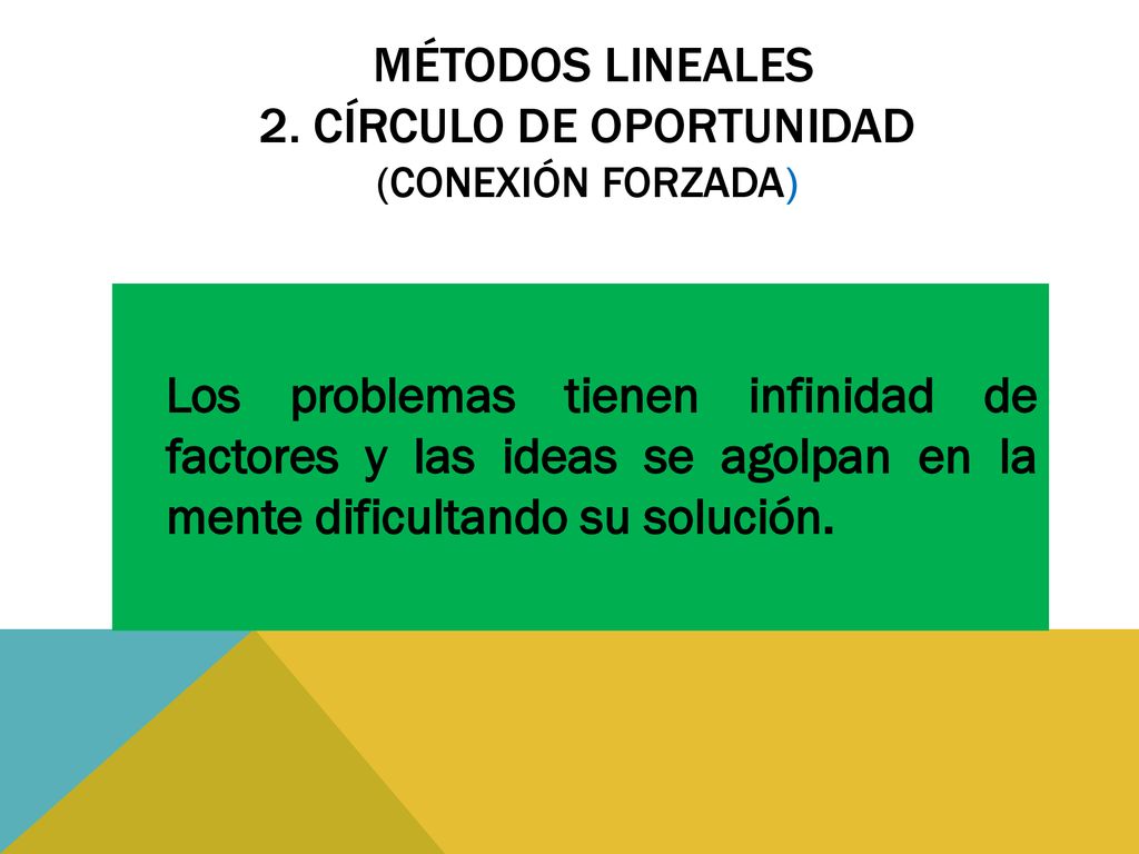 Métodos lineales 2. círculo de oportunidad (conexión forzada)