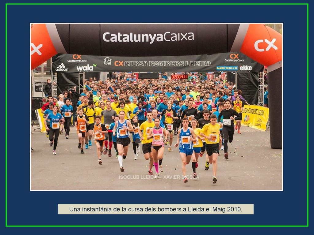 Una instantània de la cursa dels bombers a Lleida el Maig 2010.