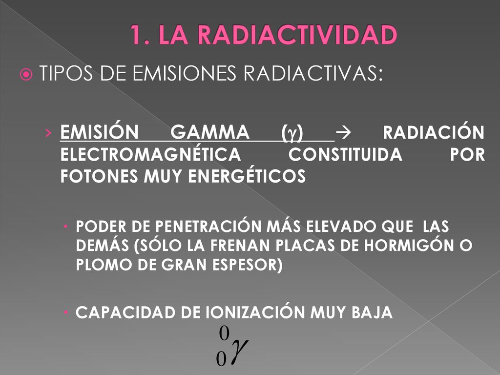 1. LA RADIACTIVIDAD TIPOS DE EMISIONES RADIACTIVAS: