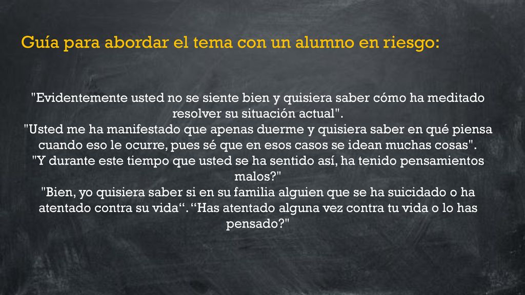 Guía para abordar el tema con un alumno en riesgo:
