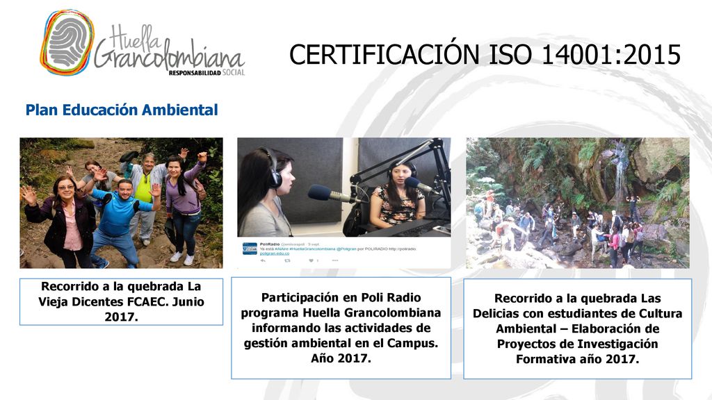 Recorrido a la quebrada La Vieja Dicentes FCAEC. Junio 2017.