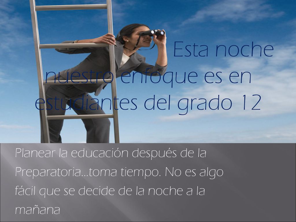 Esta noche nuestro enfoque es en estudiantes del grado 12