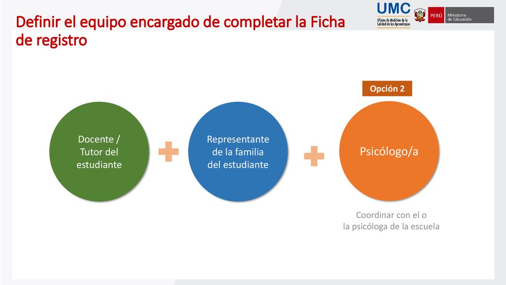 Definir el equipo encargado de completar la Ficha de registro